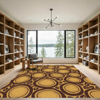 Organic Ochre Stained Circles Rug
