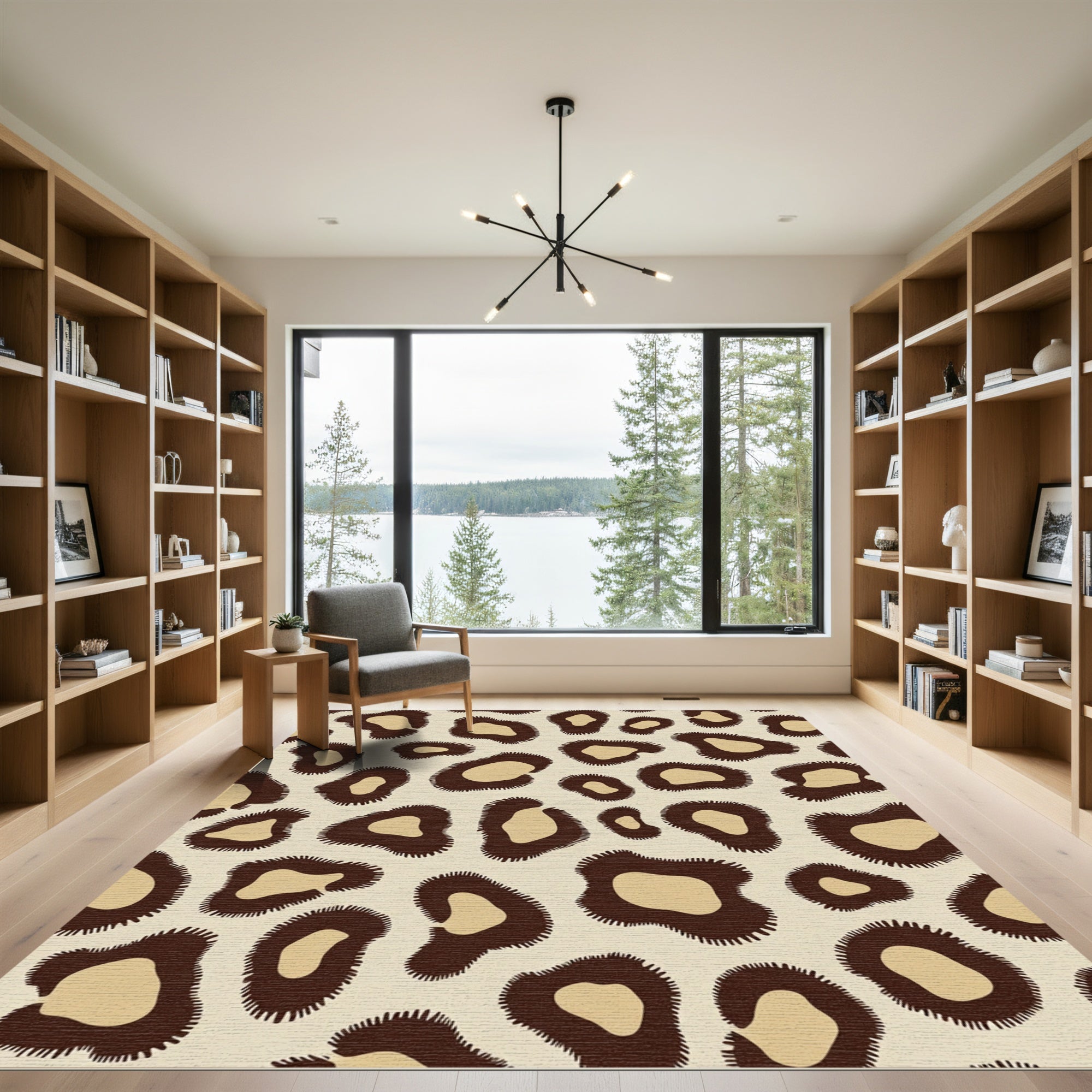 Tan And Brown Spotted Animal Print Rug