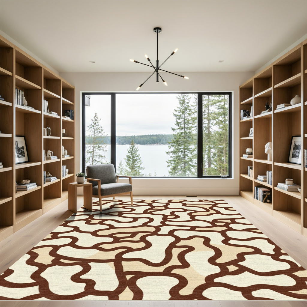 Earthy Camouflage Organic Flow Rug