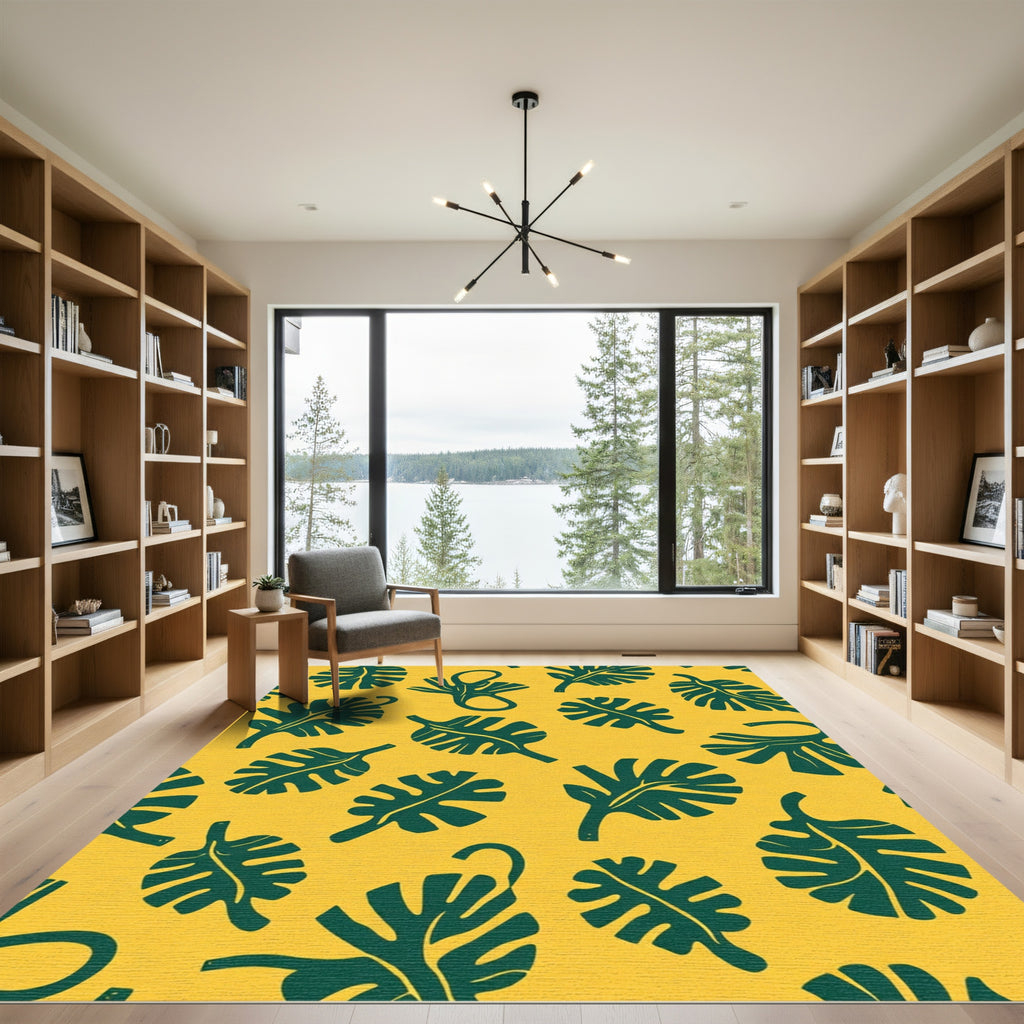Emerald Jungle Leaf Scatter Rug