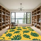 Emerald Jungle Leaf Scatter Rug