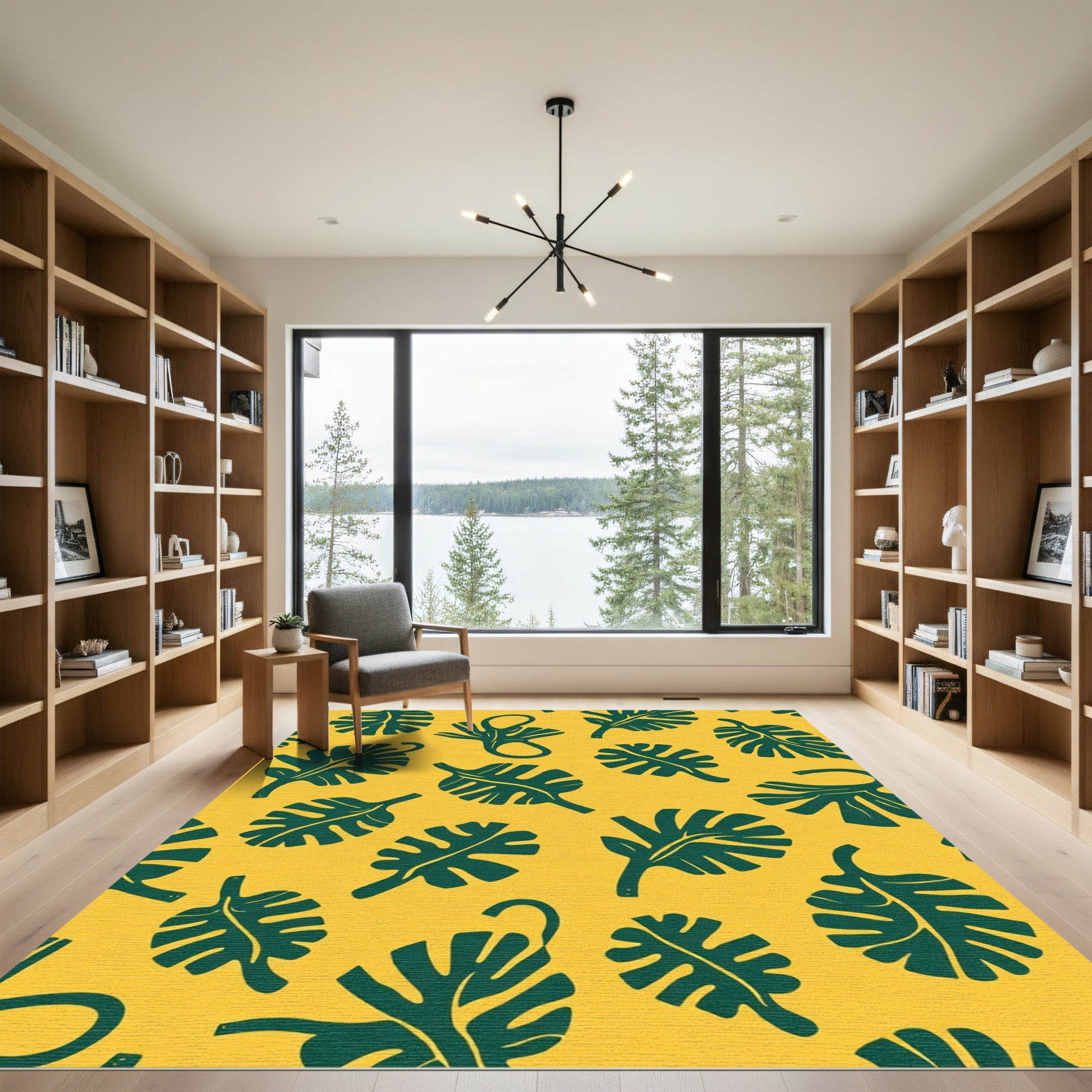 Emerald Jungle Leaf Scatter Rug