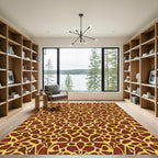 Giraffe Spot Earthy Brown Yellow Rug
