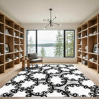Monochromatic Circular Chain Link Rug