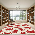 Red Crab All Over Composition Rug
