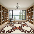 Earthy Tone Art Deco Swirl Rug