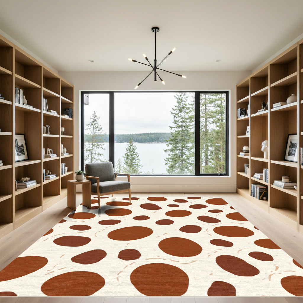 Brown Spots on Cream Background Rug