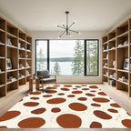 Brown Spots on Cream Background Rug