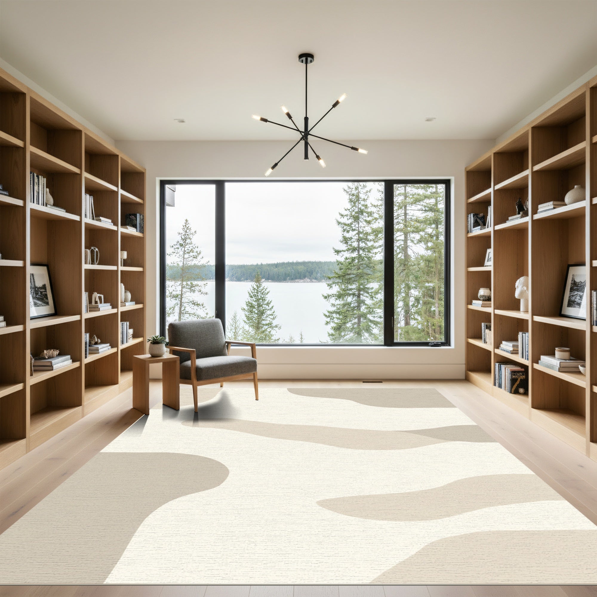 Neutral Abstract Organic Shapes Rug