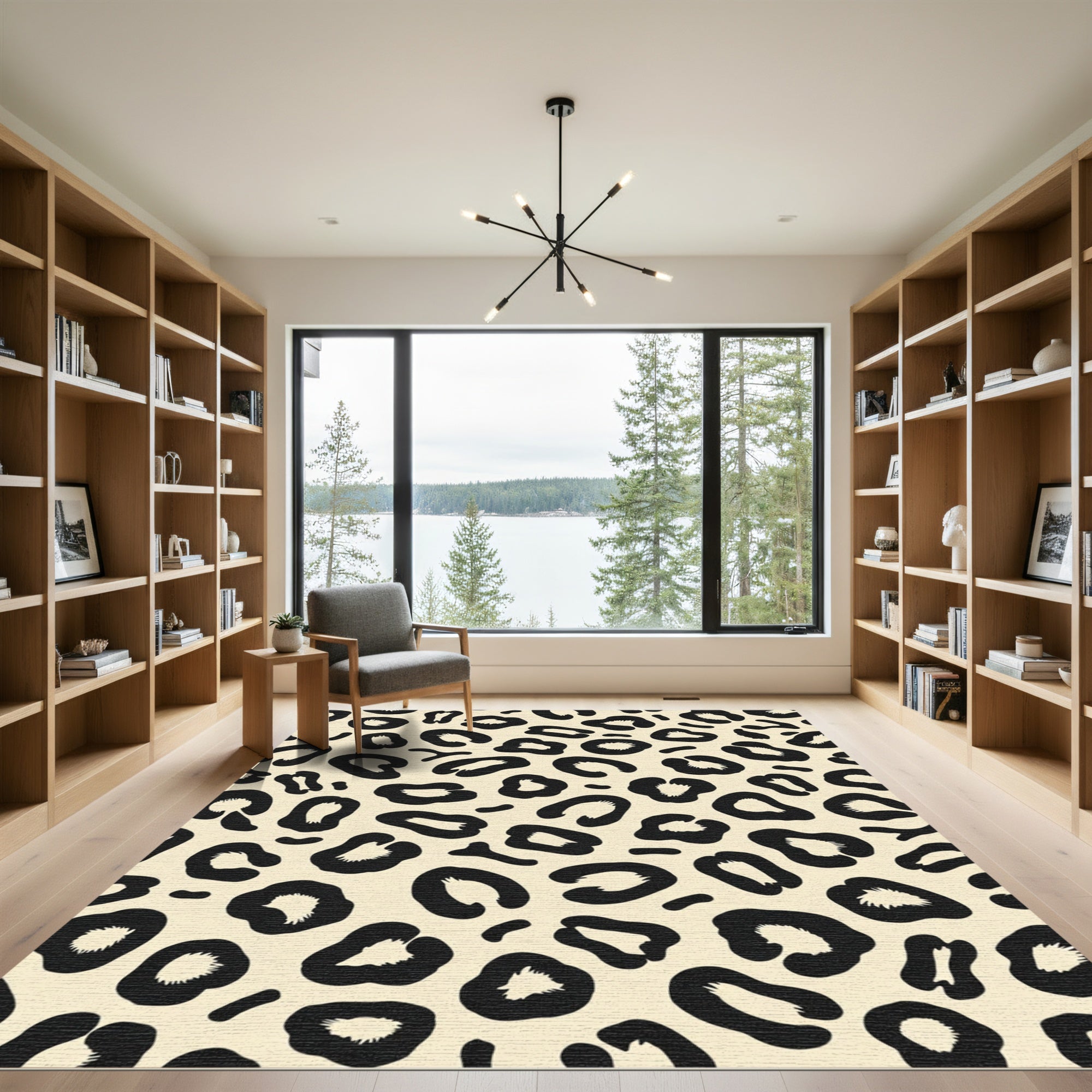 Classic Leopard Spot Print Rug