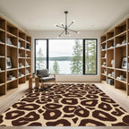 Brown Beige Leopard Spots Rug