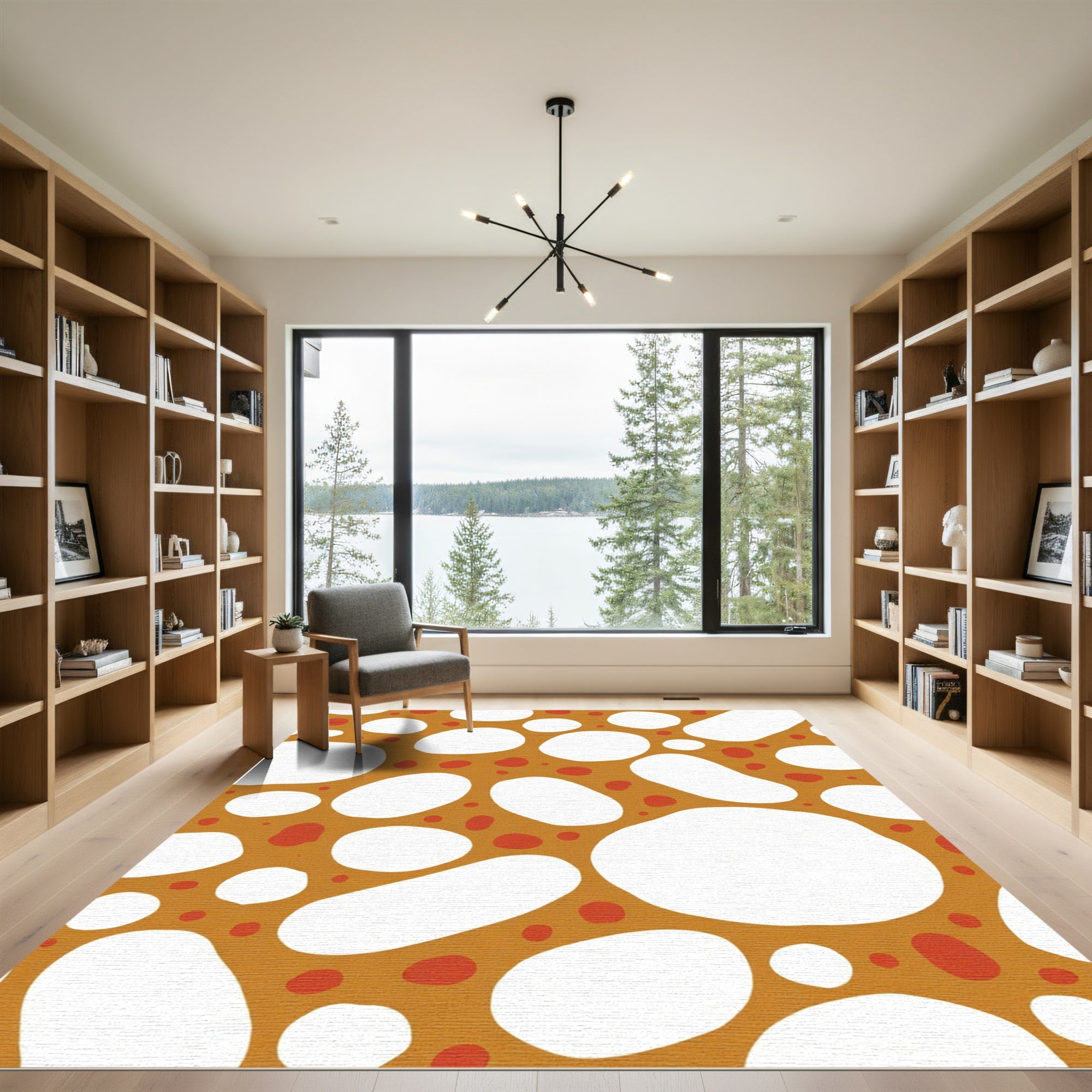 Terra Cotta Abstract Organic Shape Rug