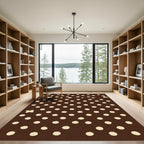 Brown Cream Polka Dot Scatter Rug