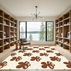 Minimalist Brown Floral Meadow Rug