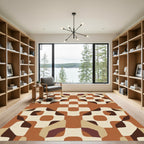 Earthy Tones Abstract Geometric Blend Rug