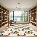 Whimsical playful cat cartoon collage Rug