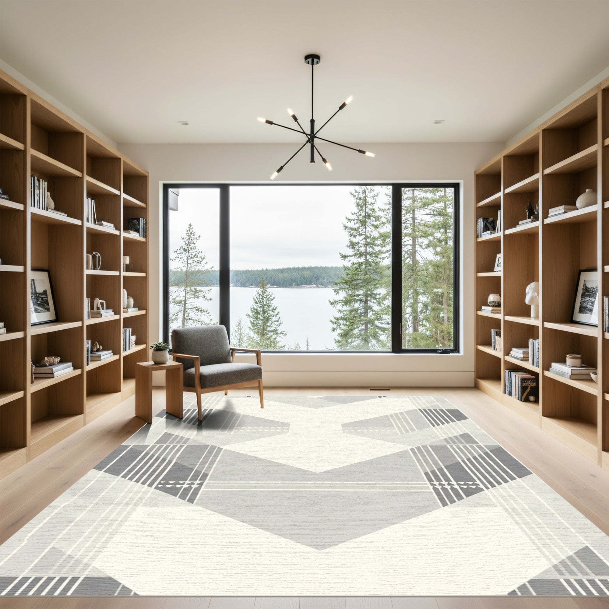 Geometric Abstract Layered Diamond Rug