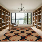 Earthy Hexagonal Organic Textured Rug