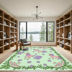 Whimsical Pink Unicorn Flower Garland Rug