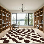 Dark Brown Chain Link Abstract Rug