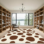 Brown Spotted Cream Contemporary Rug