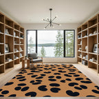 Bronze Black Leopard Print Spots Rug