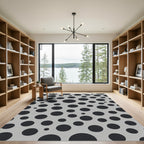 Gray Black Dot Cluster Rug