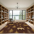 Golden Forest Animals Trees Rug