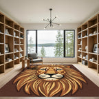 Golden Lion Face Brown Mane Rug
