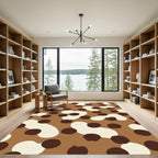 Brown Cream Spotted Blob Contemporary Rug