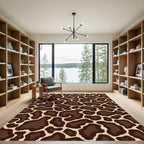 Brown Tan Spotted Animal Print Rug