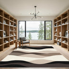 Earthy Tones Abstract Wave Ripples Rug