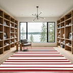 Bold Red Horizontal Stripe Rug