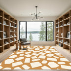 Amber Cream Abstract Terrazzo Stones Rug