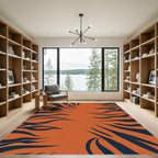 Orange Black Tiger Stripe Accent Rug