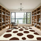 Brown Spotted Cream Abstract Animal Rug