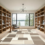 Neutral Tones Rectangular Grid Rug