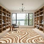 Earthy Swirls and Triangles Rug