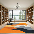Abstract Terracotta Mountain Landscape Rug