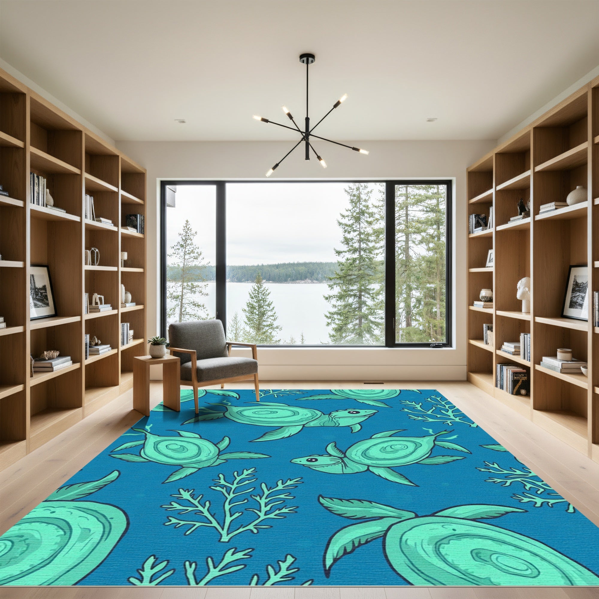 Sea Turtle Aqua Marine Life Rug