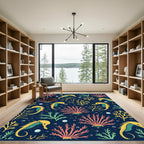 Yellow Seahorse Coral Sea Garden Rug