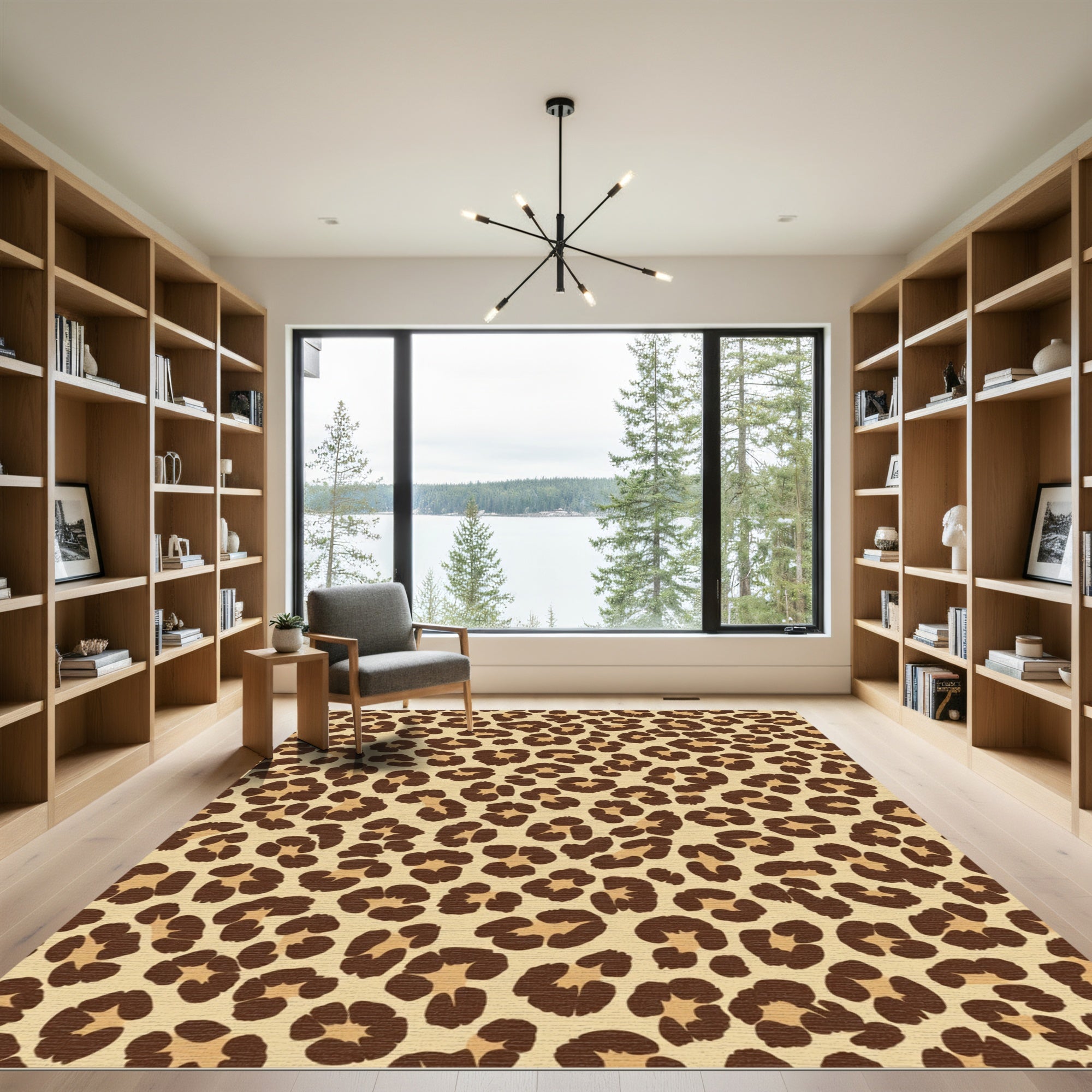 Classic Brown Leopard Spot Rug
