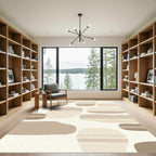 Abstract Organic Neutral Stones Stripe Rug