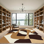 Abstract Earth Tones Curves Rug