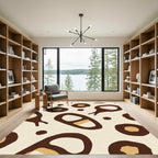 Abstract Cheetah Spots Cream Brown Rug