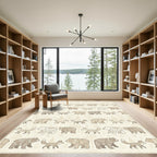 Woodland Bears and Foxes Scandinavian Scene Rug