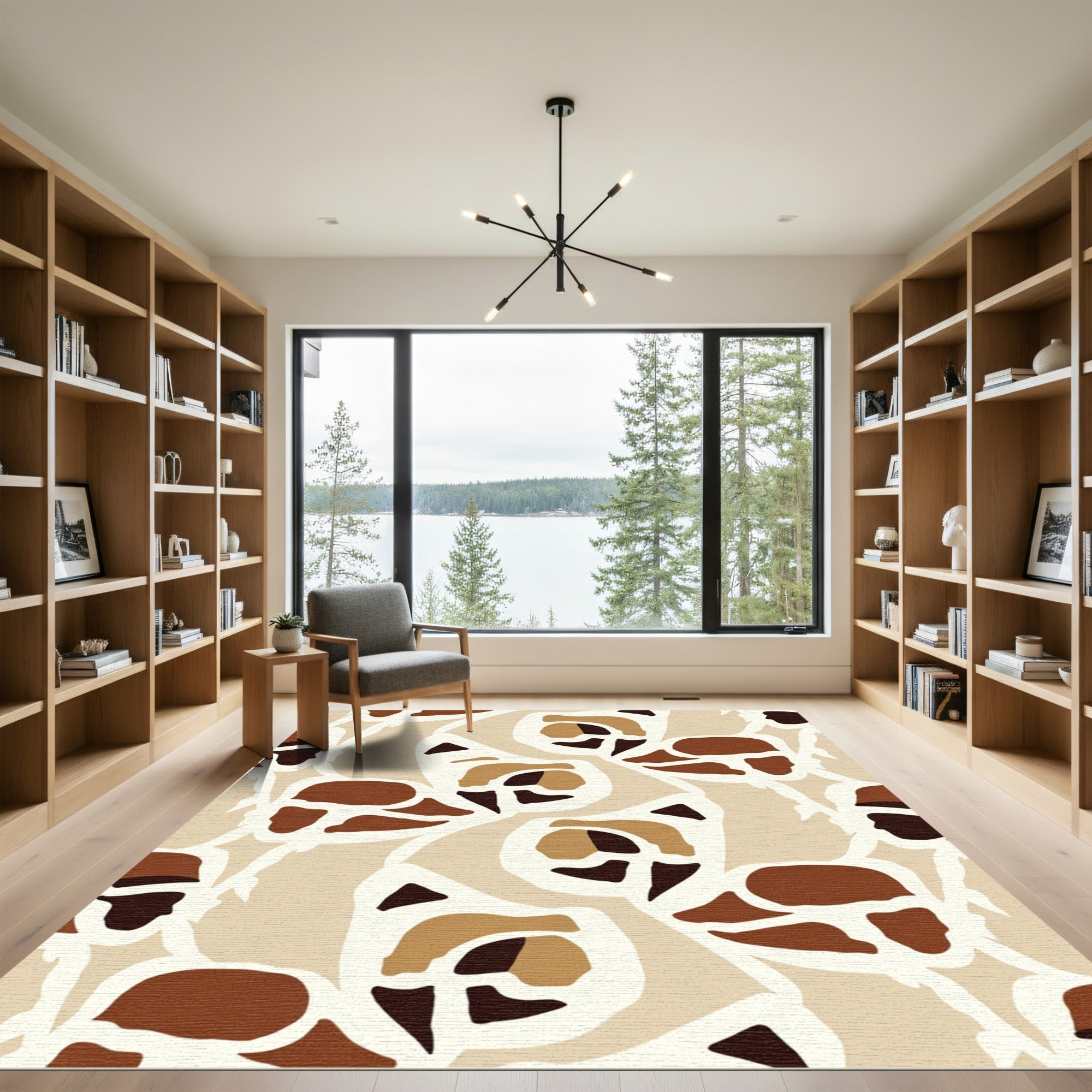 Earthy Abstract Floral Forms Rug