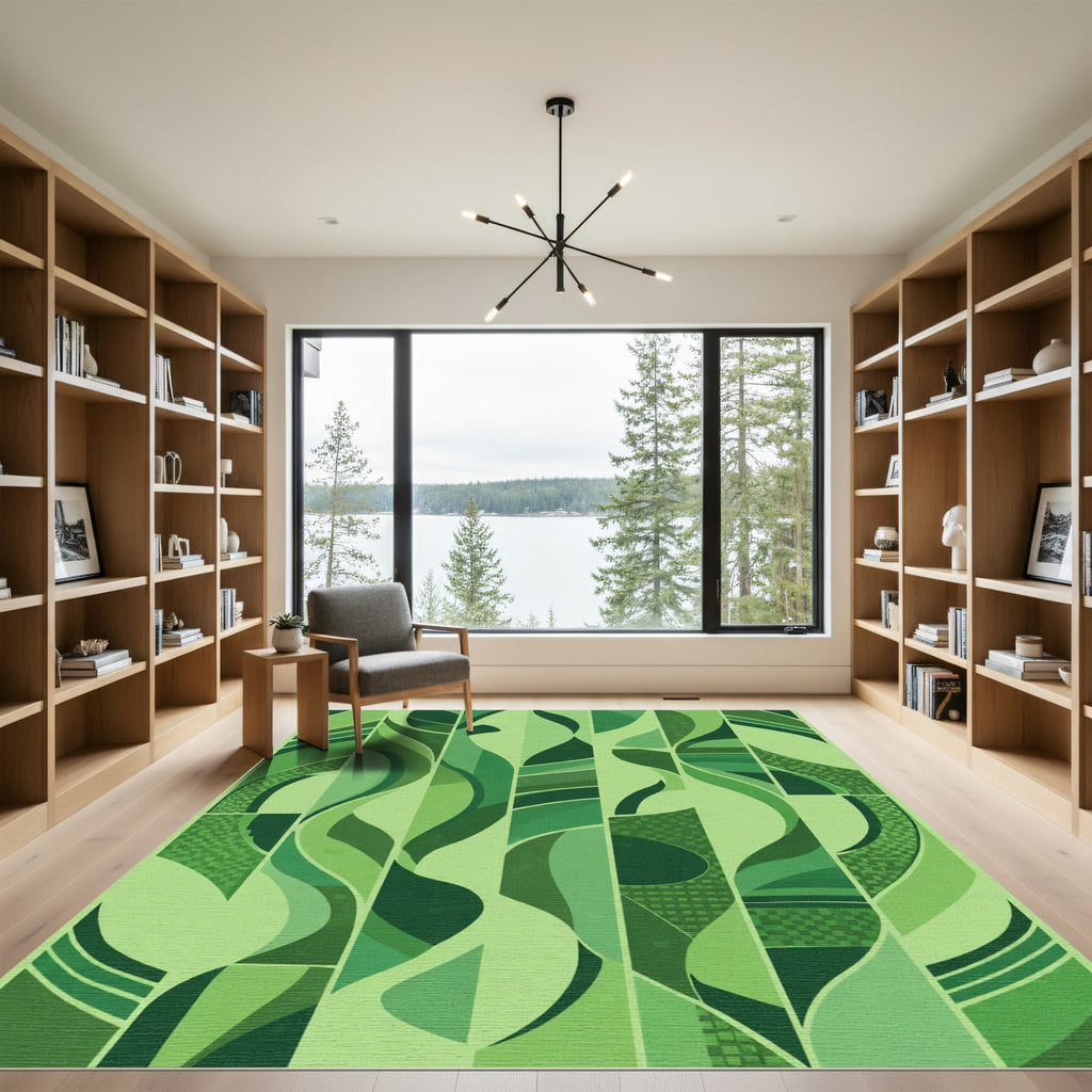 Verdant Abstract Organic Stripe Rug