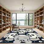 Monochromatic Skull Spider Gathering Rug