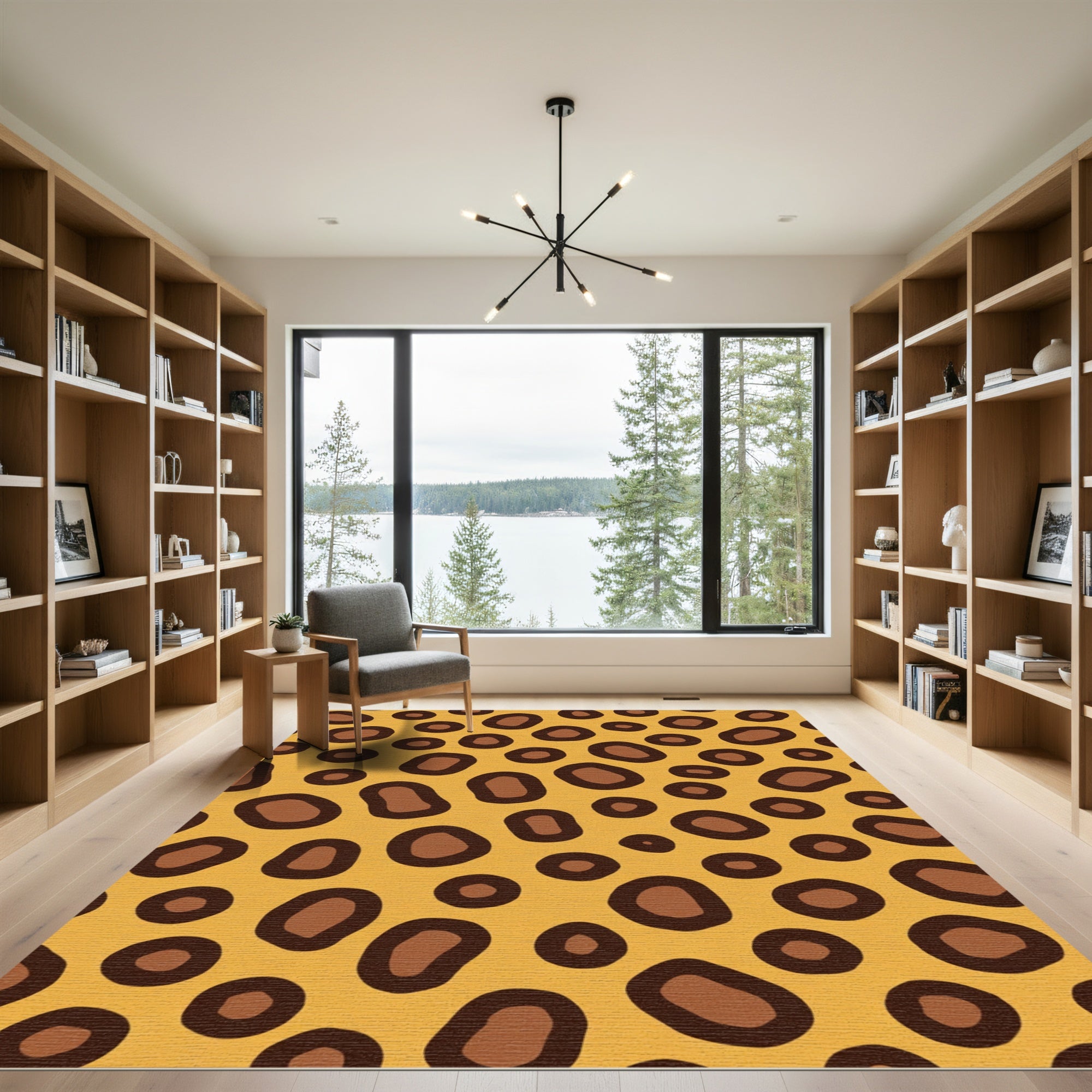 Golden Brown Spotty Spots Rug
